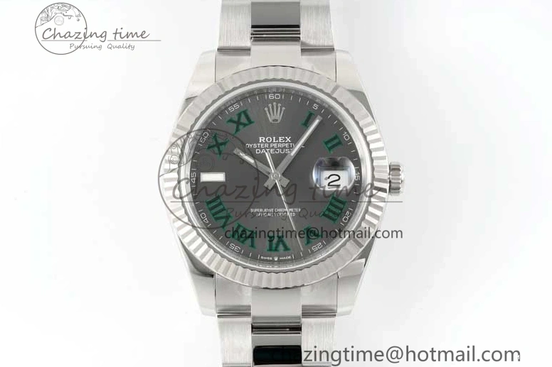 MiroTime 0302 DateJust 41 126334 Clean 1:1 Best Edition 904L Steel Gray Roman Dial on Oyster Bracelet VR Thermal 2430